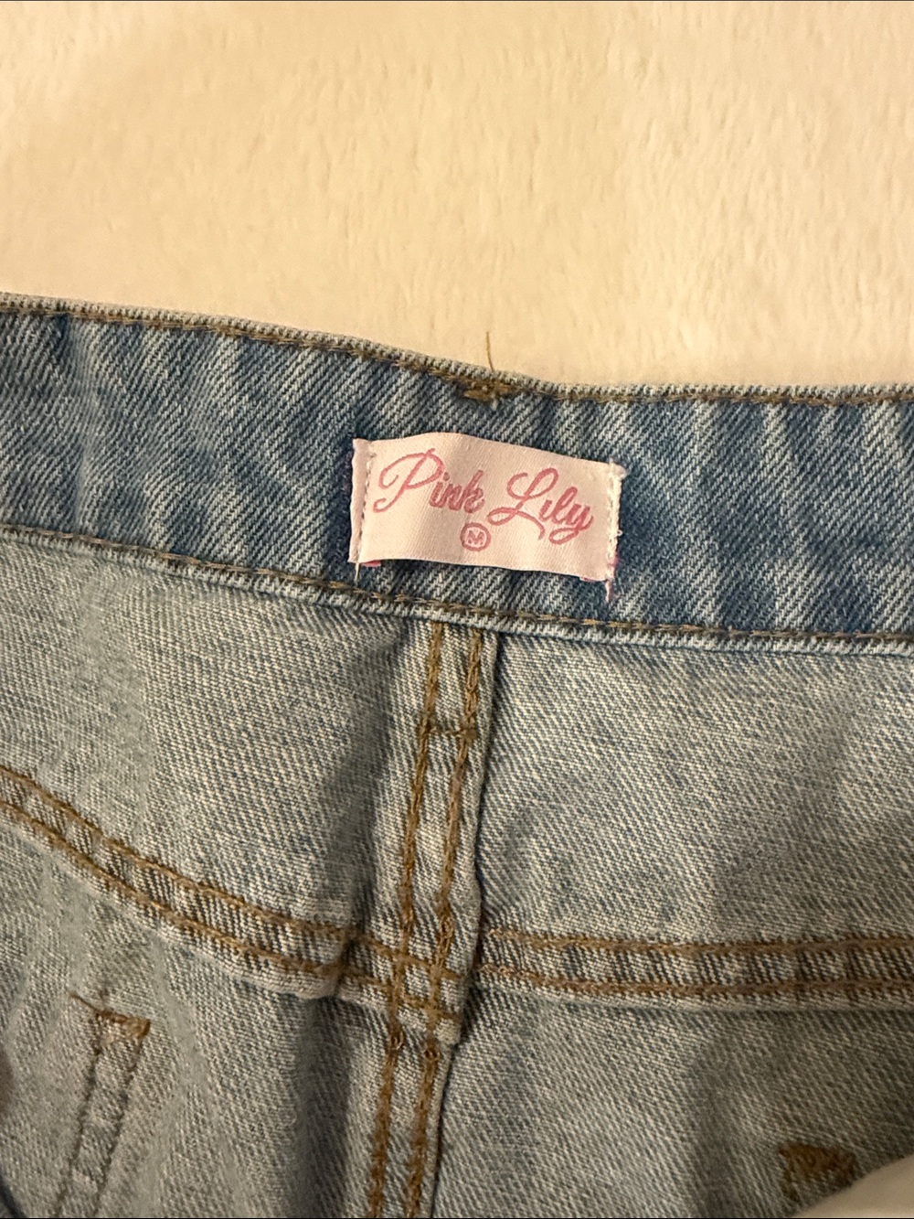 Embroidered Floral Denim Skirt - Blue - Picture 6 of 7